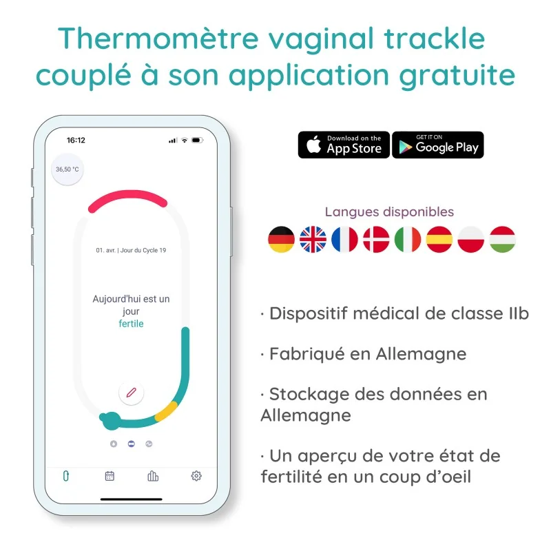 Application du moniteur de fertilité trackle Application du moniteur de fertilité trackle